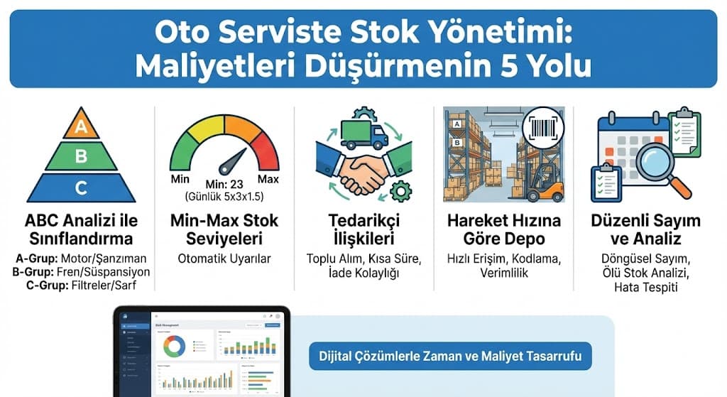Oto servis parça deposu ve stok yönetimi